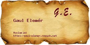Gaul Elemér névjegykártya